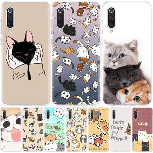 Cat Cute Art Phone Case for Xiaomi Note 10 Mi 11 9 8 CC9 5X 6X A1 A2 A3 9T 10T Lite Pro Poco F1 X3 NFC F3 Cover Coque