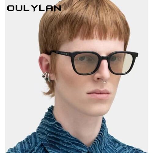 Fashion Men Leopard Sunglasses Vintage Square Sun Glasses Women Colored Goggles Yellow Orange Eyewear Outdoors All-match Brand