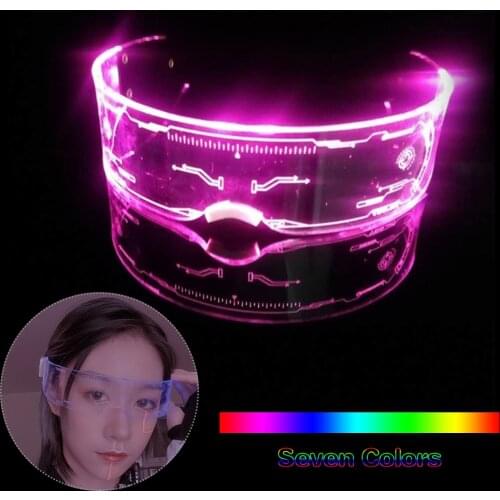 Fashion LED Luminous Glasses Vintage Punk Eyewear Men Women Adjustable Color Glasses Halloween Christmas Dance Party Eyeglasses