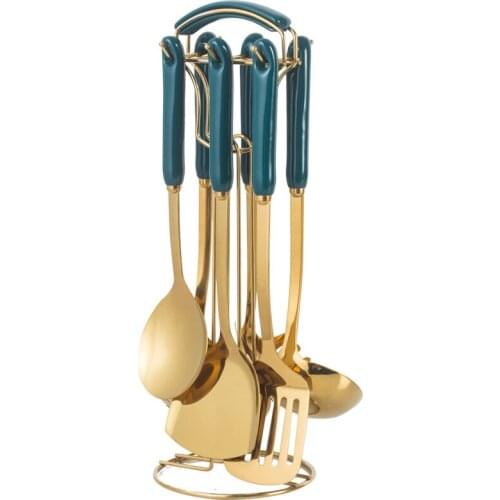 Kitchen Set Nordic Light Luxury Style Ceramic Anti Scalding Handle Stir Fried Spoon Kitchen Gadgets Cooking Tools 7pcs/Sets