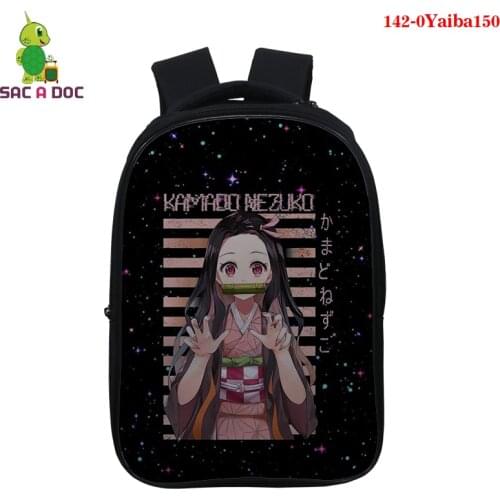 New Kimetsu No Yaiba Kawaii Teens Backpack Demon Slayer Anime Bookbag Oxford School Bags 3d Printing Casual Bagpack Girls Rugzak