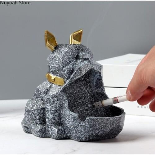 Nordic Cute Geometric Dog Creative Ashtray Personality Fashion Anti-flying Ashtray Home Living Room Decoration Accessories