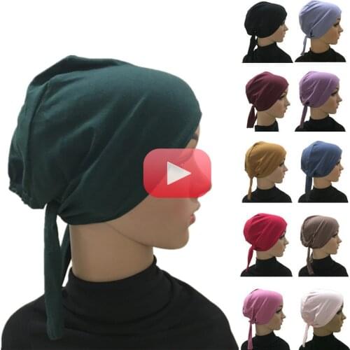 Full Cover Inner Muslim Soft Cotton Hijab Turban Cap Islamic Head Wear Hat Underscarf Bonnet Turkish Scarves Muslim Headcover