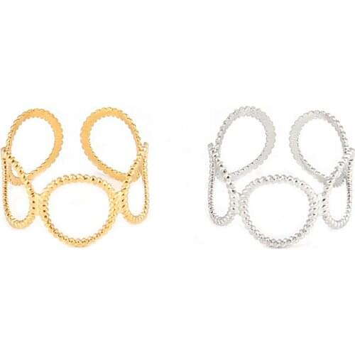 Simple Design Chain Ring Stainless Steel Adjustable Ring for Women and Men Punk Street Style Neutral Ladies chain rings