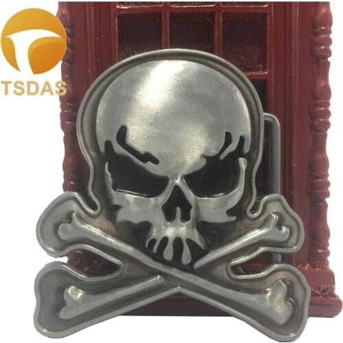 Skull Belt Buckle with Pewter Finish Suitable for 4cm Width Belt with Continous Stock Metal Belt Buckle Classic Mens Gift