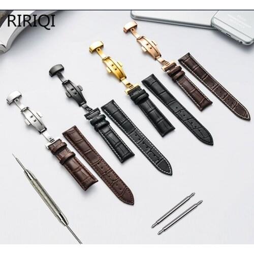 Pulseira 16 22 21 20 19 18mm mm mm mm mm mm cinta Bezerro Macio Genuíno Relógio De Couro Cinta jacaré Grain Watch Band para Tiss