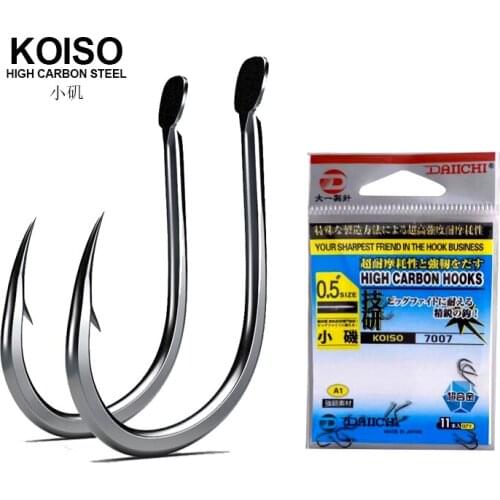 KOISO Carp Fishing Hooks Freshwater Saltwater Flat Single High Carbon Steel Hooks Imported Japan Sharp Barbed Micro Hooks Pech