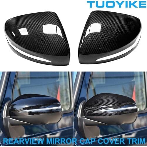 Car Styling Real Carbon Fiber Rearview Mirror Cover Cap Shell Trim Sticker For Mercedes BENZ W464 G63 G500 G550 2019-2020