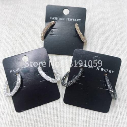 High-end fashion circular earrings crystal granules simple fashion accessories for women