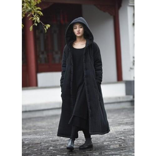 Aransue Plus Size Long Winter Coat Women Parka Outwear Chinese Style Original Padded Long Jacket Warm Robe ,2253