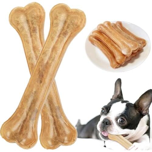 2021 New Dog Toys Bones Pet Chew Toothbrush Small Large Dogs Cowhide Treats Puppy Chewing Bone Toy For Dental Care Accessories