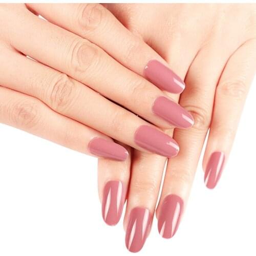 Each set 24 pieces Oval manicure Long round solid False Nails 12Colors Ultrathin Solid Durable Manicure decoration ornaments