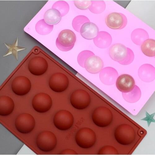 15 cavity small semicircular silicone chocolate mold cake mold cute small Q silicone jelly mold