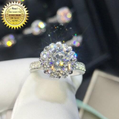 18K goldr ring 3.5ct D VVS moissanite ring Engagement&Wedding Jewellery with certificate