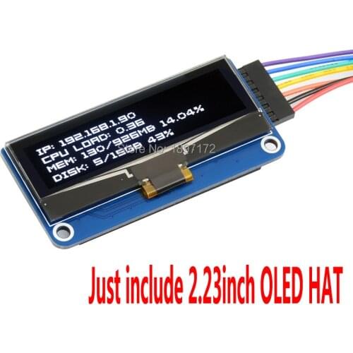 Raspberry pi 2.23inch OLED display 128×32 pixels,SPI/I2C interface for pi 3B/4B/zero W