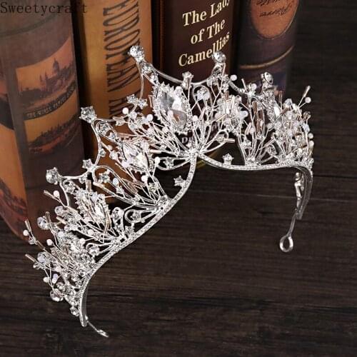 2021 New Bridal Headwear Crown For Bride Headpiece Baroque Tiara Noble Elegant Rhinestone Hair Wedding Accessories Headdress