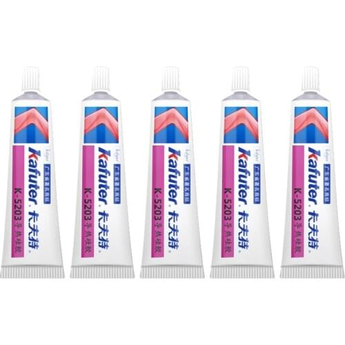 5Pcs 80g Kafuter K-5203 Heatsink CPU Thermal Conductive Silicon Grease Paste Glue Adhesive LED Light Silicon Rubber Gel