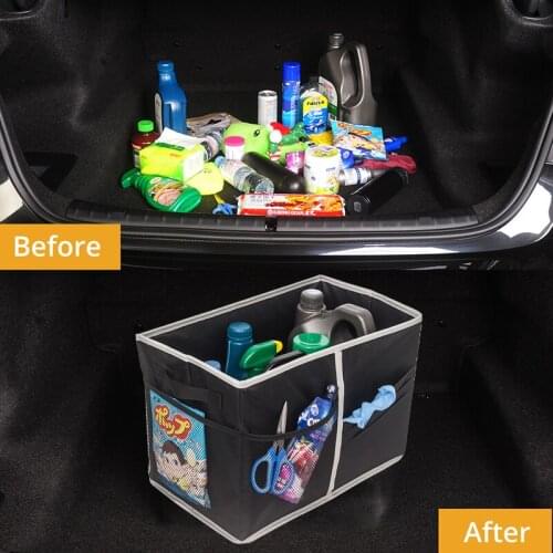 AUTOYOUTH Car Trunk Storage Box Large Collapsible Organizer Compartments Home Car Seat Organizer Car Accessories Interior