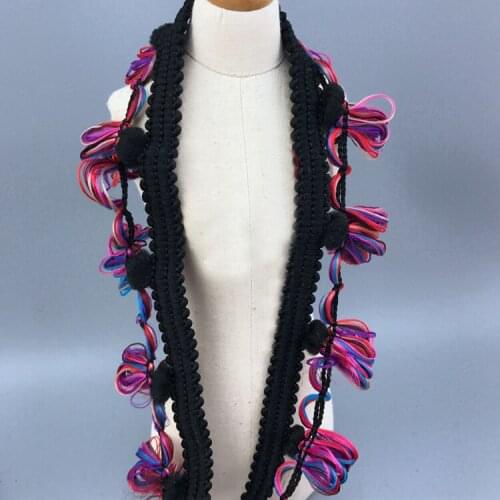 Tassel Fringe 5 yard Colour Lantern Tapes Lace Trim Ribbon Clothing Dress Sewing Material 4cm 1.57" wide ML497C089