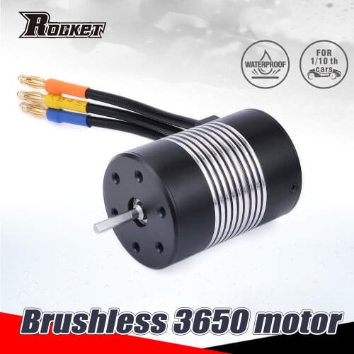 Rocket 3650 Brushless Motor Waterproof Motors 3.175mm Gear 5900kv 4300kv for 1/10 1/12 Rc Car Boat HSP 94123 Huanqi 727