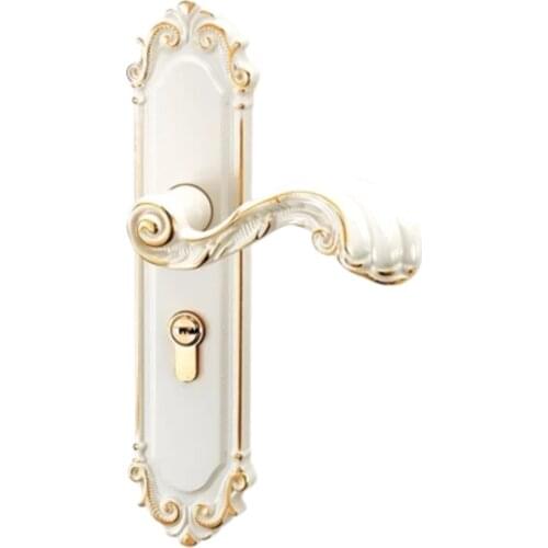 European style Mute Room Door Lock Handle Fashion Interior Door Knobs Lock Luxurious Anti-theft Gate Lock Furniture Hardware