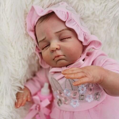 Boutique Girl bebe Reborn doll toys 18" 45cm detailed paint soft silicone reborn baby newborn dolls children gift
