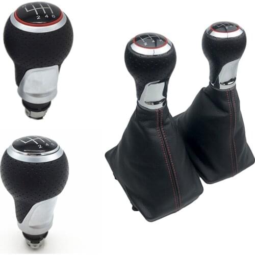 Matte/Chrome Gear Shift Knob Gaiter Boot Cover For Audi A4 (2001-2008) B6 (2001-2005) A6 C5 (2001) / Seat Exeo (2011) Leon(2000)