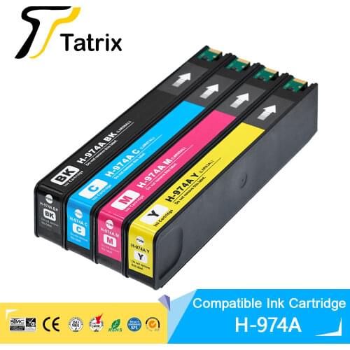 Tatrix 4PK For HP974 974 HP974A Full Ink Cartridge Compatible For HP PageWide 352dw 377dw 452dw 477dw 552dw 577dw 577dw PageWide