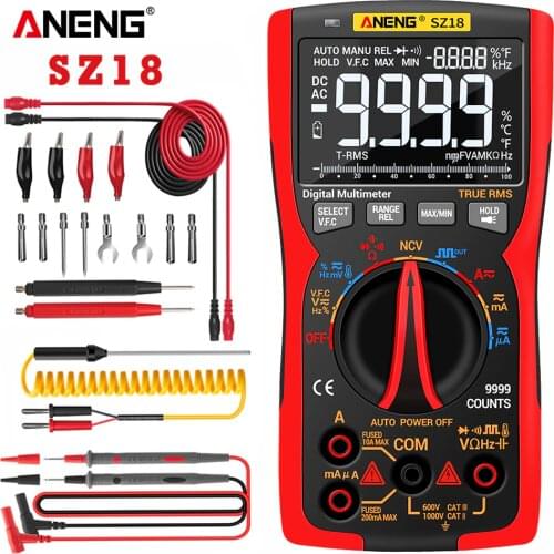 ANENG SZ18 Digital Multimeter 9999 Professional True RMS Analog Tester Multimetro DIY Transistor Capacitor NCV Testers Lcr Meter