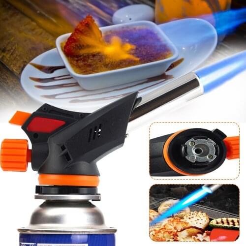 Invertible Butane Torch Gas Flamethrower Adjustable Flame Automatic Ignition Gas Burner Grilling BBQ Camping Hiking Tools