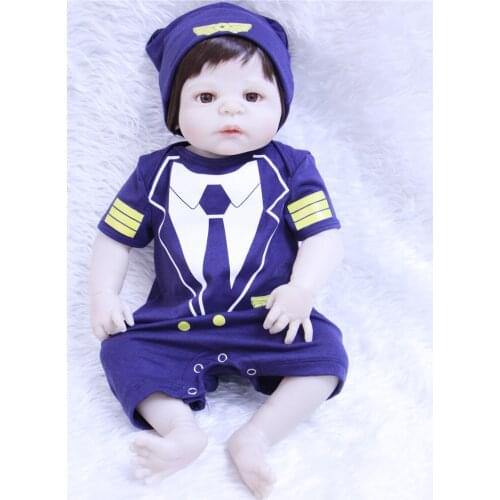 NPK bebes reborn boy dolls 55cm Full Body Silicone Reborn Baby Doll Toy 22inch Newborn Babies Doll Xmas Birthday Gift bonecas