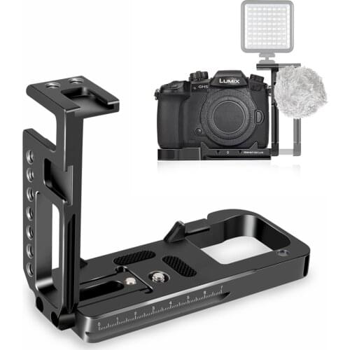 GH5 L Plate Dedicated L bracket for Panasonic Lumix GH5/GH5S With Arca Style Quick Release Plate 2 Cold shoe Camera Stabilizer