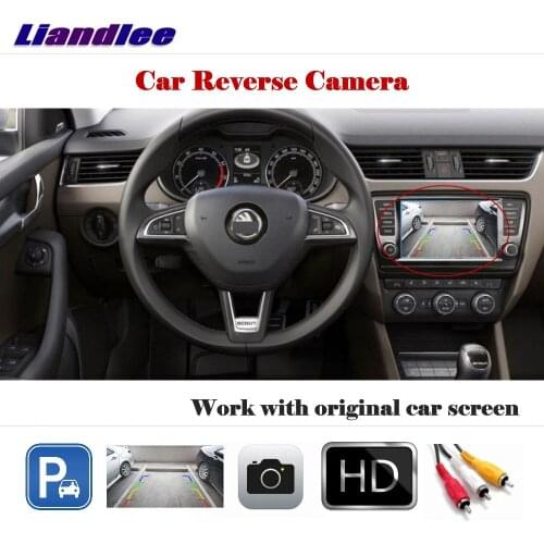 Liandlee Auto Reverse Parking Camera For Skoda Superb Sedan 2013~2016 / Rear Rearview Camera Back Work with Car Factory Screen