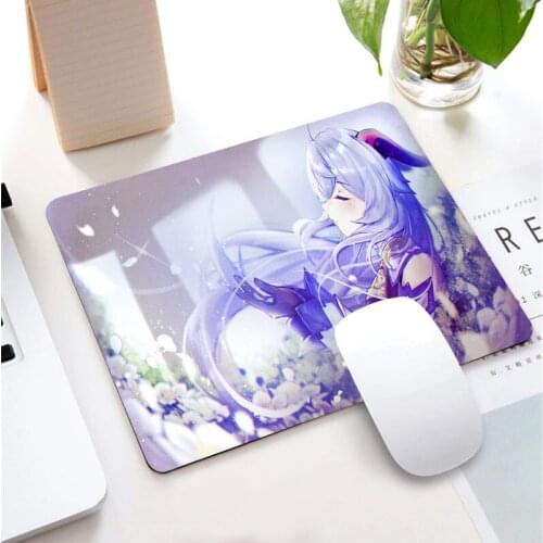 Anime Girl Ganyu Small Mouse Pad Gaming Accessories Notebook Genshin Impact Cute Keyboard Pad Desktop Non-slip MousePad for LOL