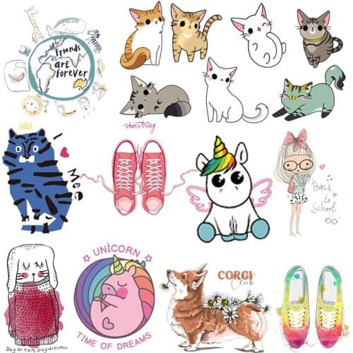 Anime Cute Patch Small Heat Transfer Applique Patches Cartoon Stickers Iron On Transfers Patch For Shirt Vinyl Patches Washable