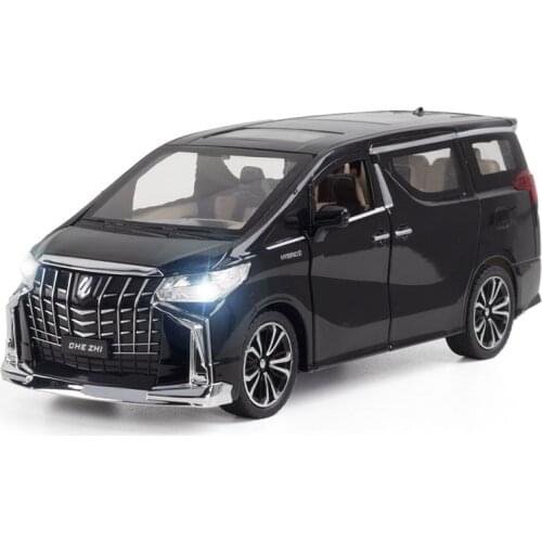 1/24 Simulation Die Cast Alfa Nanny Car Model Toy Alloy Pull Back Sound Light MPV Toys Vehicle For Children Kids Collection Gift