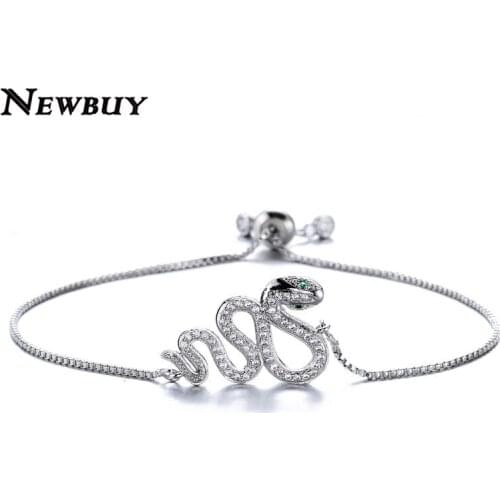 Cmoonry Trendy Snake Charm Bracelet High Quality Copper Chain Adjustable Bracelets & Bangles Luxury CZ Pave Setting Jewelry