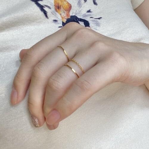 Non-Fading 0.5mm Arc Glossy All-Match Ultra-Fine Ring Female Simple Bracelet Knuckle Ring Small Finger Ring