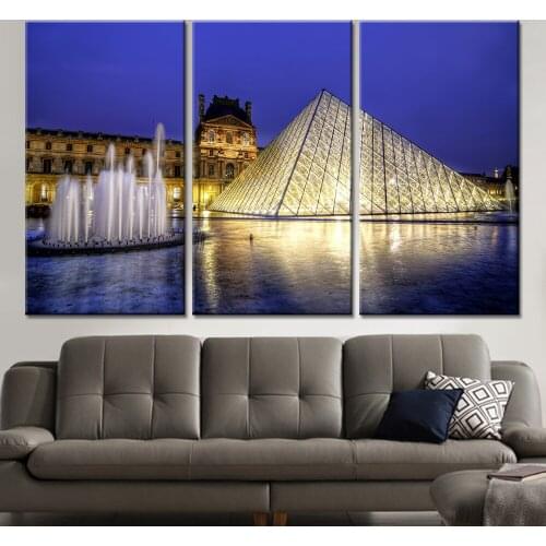 New 3 Pieces/sets Canvas Art Canvas Paintings 3 Panels HD Night Music Fountain Decorations For Home Wall Art Prints Canvas