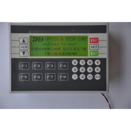 PLC HMI 2-in-1 Integrator FX2N-18MT/MR + OP330 3.7'' LCD Text Display RS485, 8AD 2DA Optional, Replace XP3-18R/T/RT