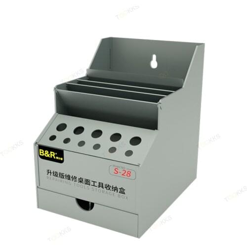 B&R S-28 Desktop Large space Storage Component Box Mobile Phone Repair Tool Screwdriver Tweezers Tool Holder Organization Box