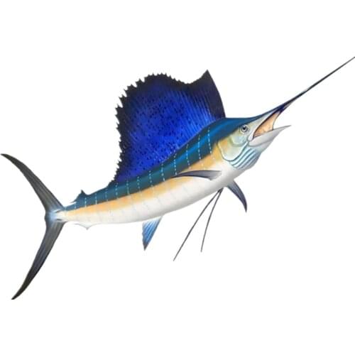 S40562# Various Sizes Funny Self-adhesive Decal Swordfish Car Sticker Waterproof Auto Decors on Bumper Rear Window