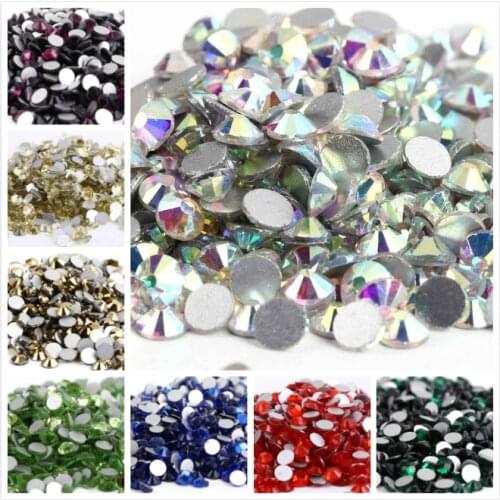 SS3~SS30 AAAAA Top Quality Crystal Non Hotfix Nail art Rhinestone Super Bright Glass Strass 3D Nail Art Decoration