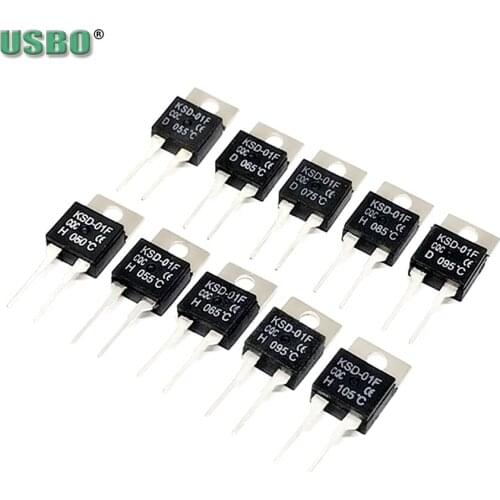 High quality thermostat thermal protector 145 degree normally open normal closed temperature control switch KSD-01F 10pcs