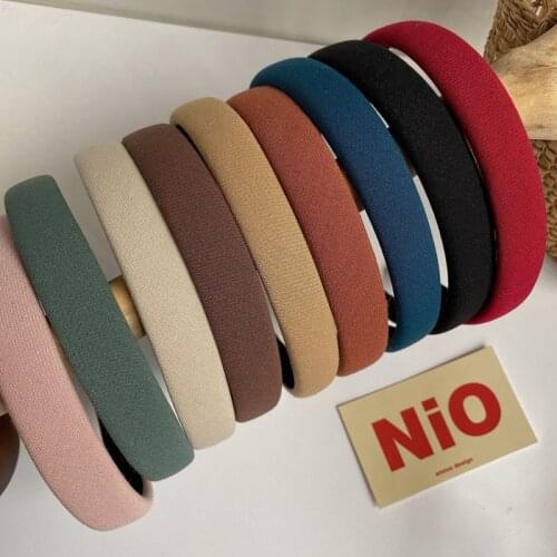 Hair Bands Hoop For Women Headdress Solid Color Cloth Headbands Bezel Girls Hairband Female Hair Clip Accessories