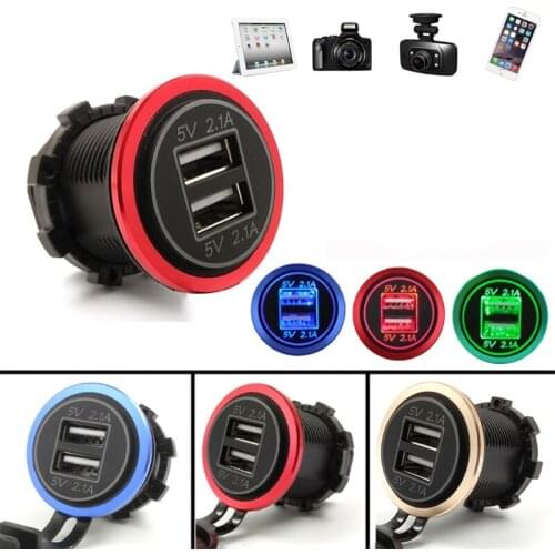 DC 12V 24V 4.2A Motorcycle Boat Car Dual USB Charger For Mobile Phone Tablet PC Jy23 19 Dropship