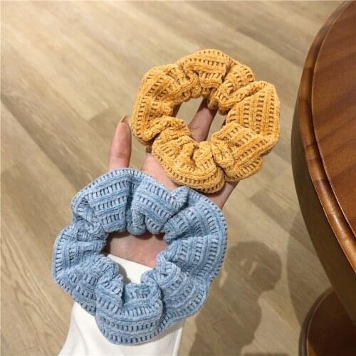 Classic Round Blue Yellow Flannel Hairband Barrette Hairpin Hair Clips for Women Girls Wholesale Headband 2021 New Arrival Trend