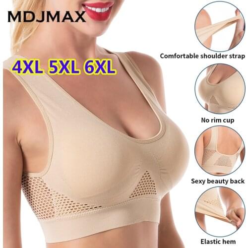 Plus Size 4xl 5xl 6xl Bra For Women Sexy Sports Female Underwear Seamless Push Up Bralette Top Large Size Crop Brassiere 2021