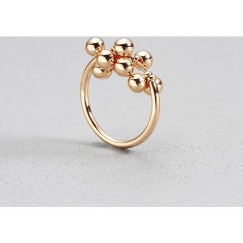 Chandler Female Cute Bead Charm All Finger Ring Gold Color Size 7 for Women Fashion Wedding Rings Best Gift For Her