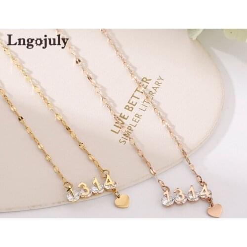 New Titanium Steel 1314 Zirconia Pendant Necklaces For Women Anniversary Engagement Wedding Necklace Accessoeries Jewelry Gift